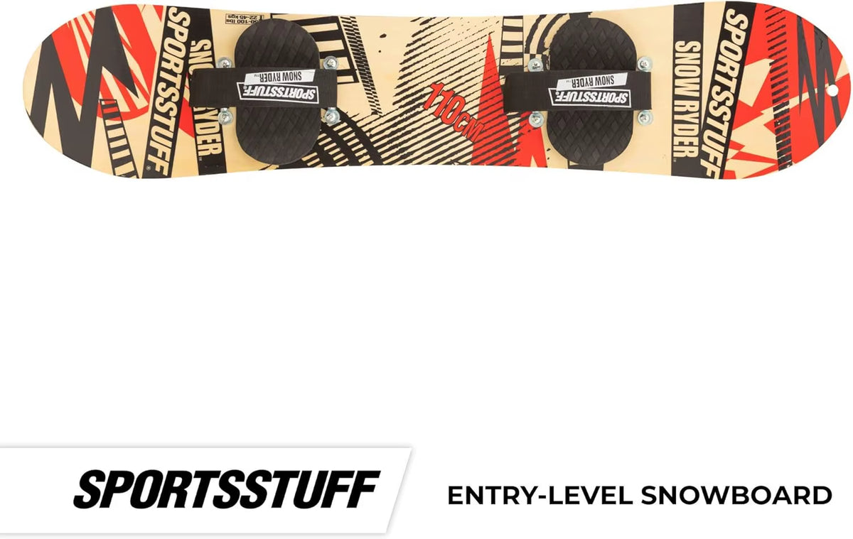 Sportsstuff Wood Snowboards & Skis for Beginners Kids Winter Sports Accessories Models 90Cm-130Cm