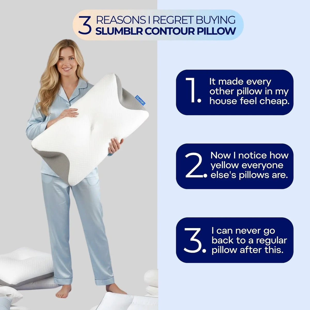 Experience Ultimate Comfort with the Slumblr® Contour Relief Pillow for Neck and Spine Support