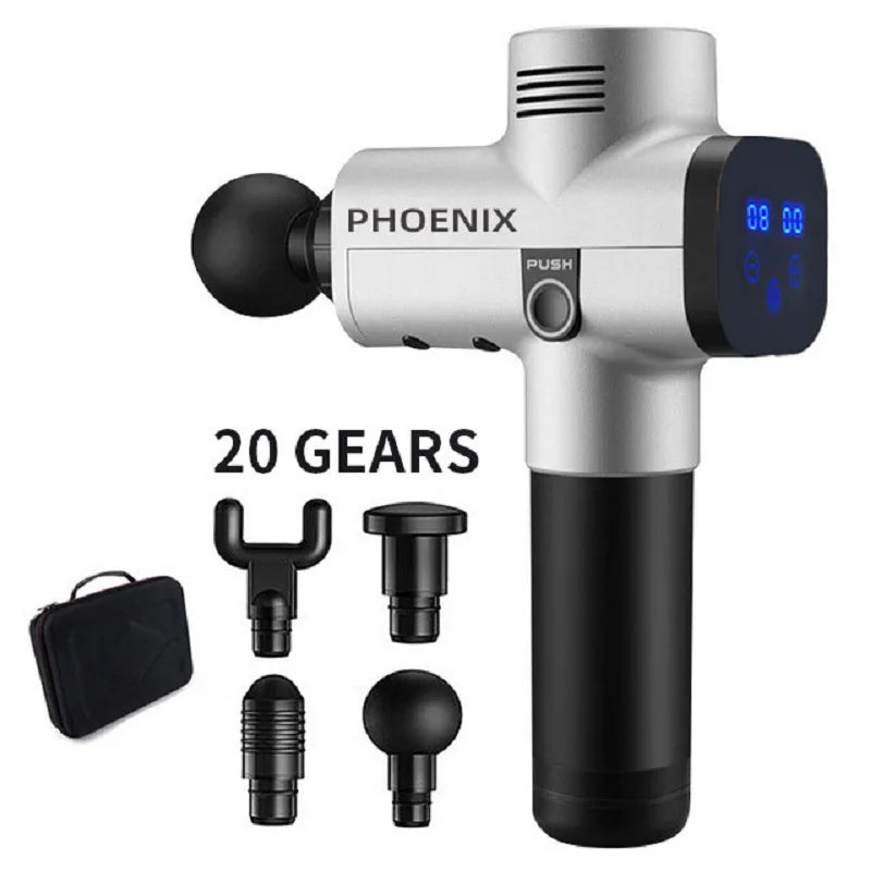 Phoenix A2 Massage Gun Muscle Relaxation Deep Tissue Massager Dynamic Vibrator Back Portable Handheld Display Fascia Gun Massage