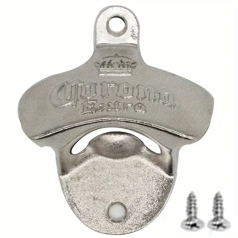 1Pc Retro Corona Design Bottle Opener Wall Mounted Hanging Beer Opener DIY Tools Alloy Electroplating Process Bar Wall Decor