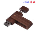 Wooden TYPE-C USB 3.0 Flash Drive Free Custom Logo Pen Drive 64GB Rotatable USB Stick 32GB Creative Business Gifts Pendrive 16GB