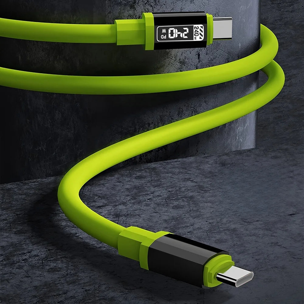 240W Type C to Type C Super Fast Charging Cable Universal High Power Charger USB Cord 6A USB C Cable for Xiaomi Iphone Samsung