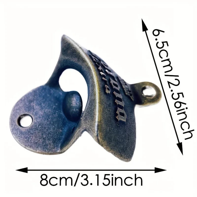 1Pc Retro Corona Design Bottle Opener Wall Mounted Hanging Beer Opener DIY Tools Alloy Electroplating Process Bar Wall Decor