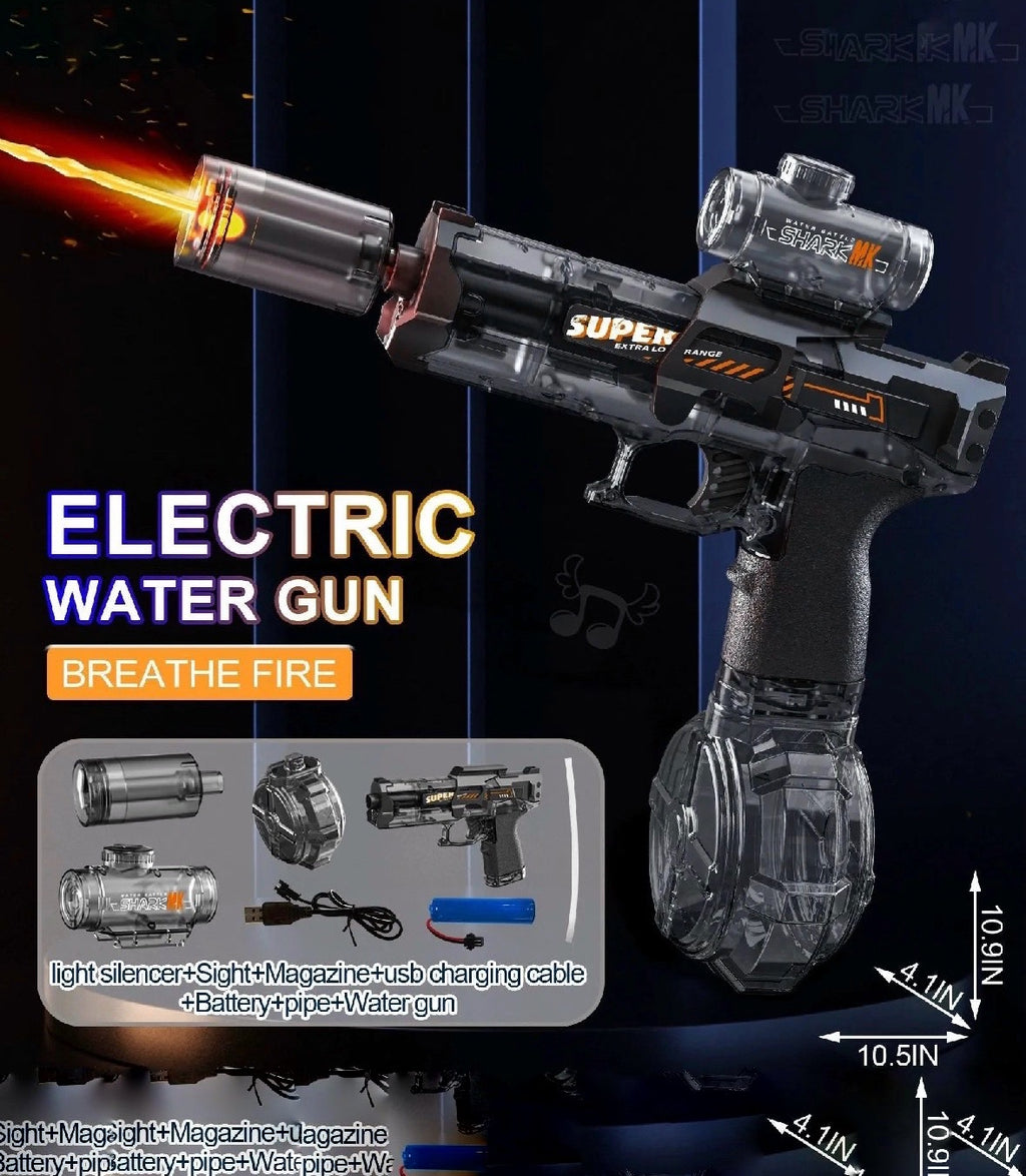 Powerful Electric Water Gun with Stunning Light and Flame Effects for Ultimate Outdoor Fun