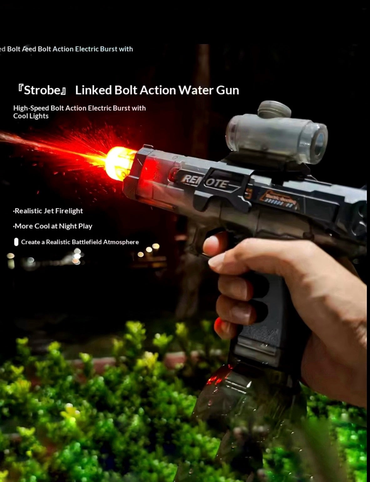 Powerful Electric Water Gun with Stunning Light and Flame Effects for Ultimate Outdoor Fun