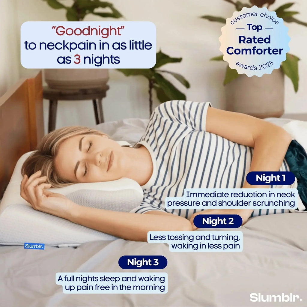 Experience Ultimate Comfort with the Slumblr® Contour Relief Pillow for Neck and Spine Support