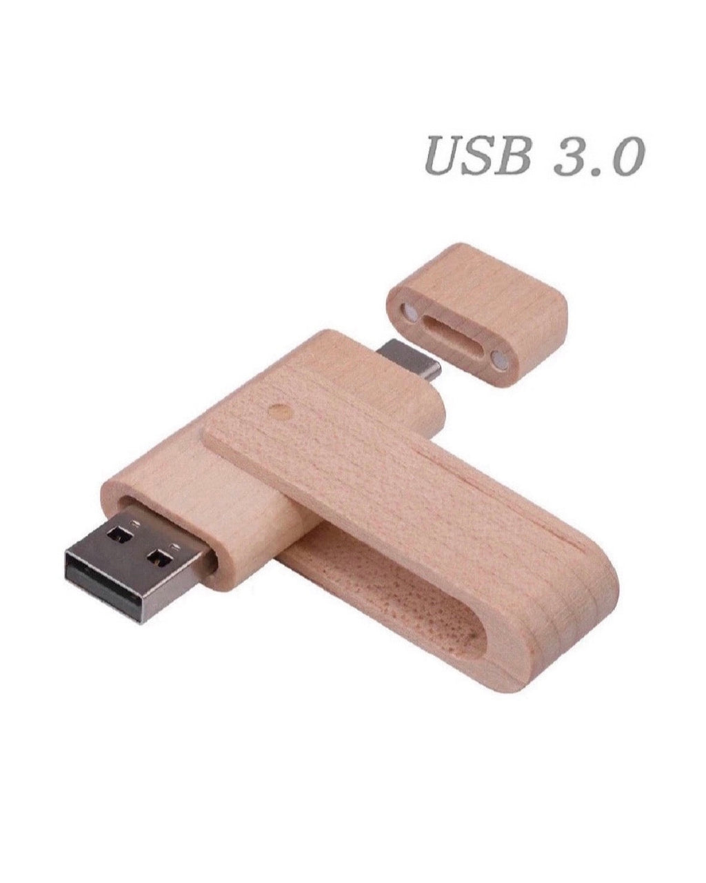 Wooden TYPE-C USB 3.0 Flash Drive Free Pendrive 32GB & 64GB - for computer/phone Rotatable USB Sticks