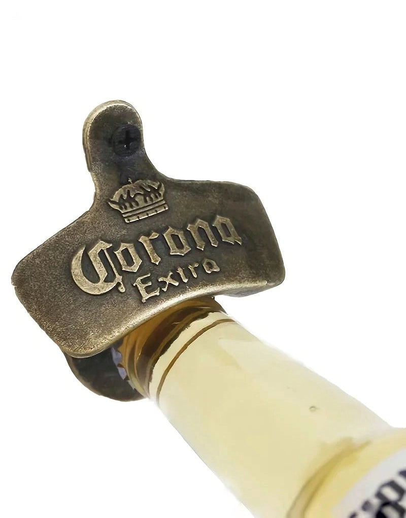 1Pc Retro Corona Design Bottle Opener Wall Mounted Hanging Beer Opener DIY Tools Alloy Electroplating Process Bar Wall Decor