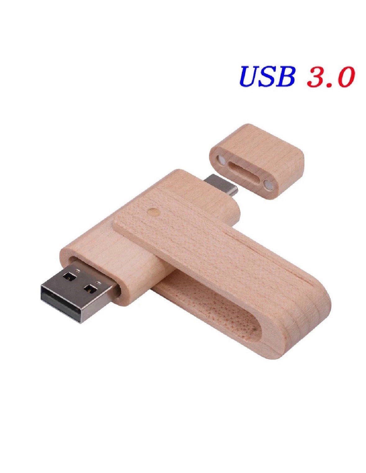 Wooden TYPE-C USB 3.0 Flash Drive Free Pendrive 32GB & 64GB Rotatable USB Sticks