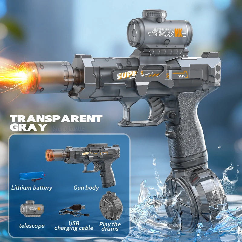Powerful Electric Water Gun with Stunning Light and Flame Effects for Ultimate Outdoor Fun