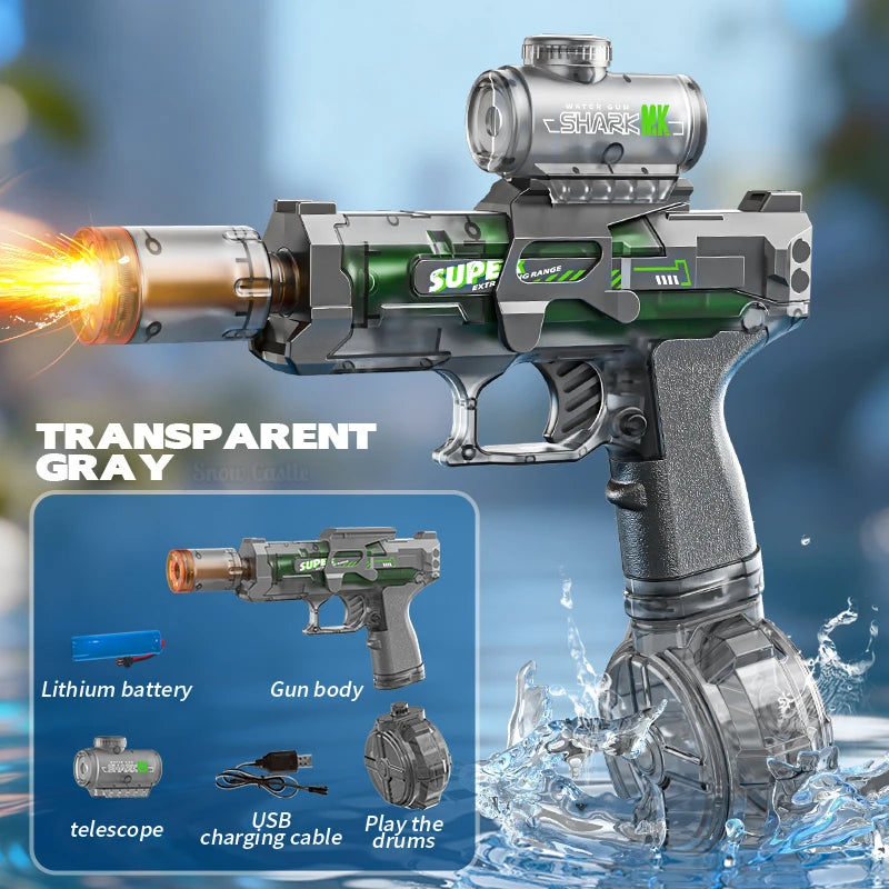 Powerful Electric Water Gun with Stunning Light and Flame Effects for Ultimate Outdoor Fun
