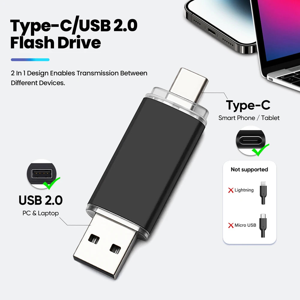 High-Speed 64GB USB C Thumb Drive - Perfect for Mac Pro, Samsung Galaxy, iPad, and PC