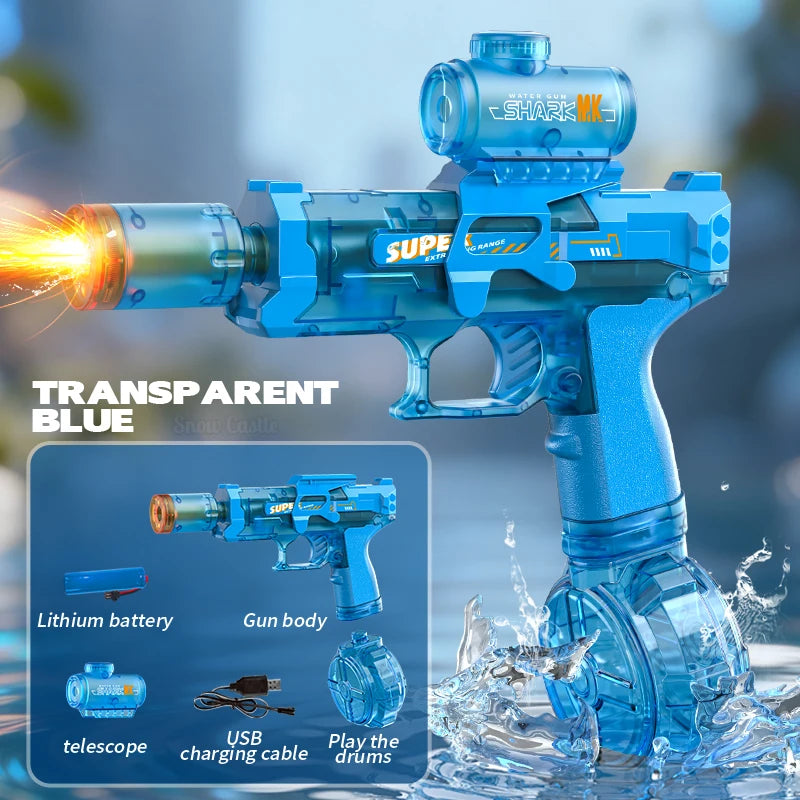 Powerful Electric Water Gun with Stunning Light and Flame Effects for Ultimate Outdoor Fun