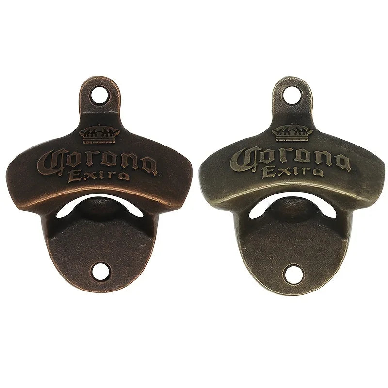 1Pc Retro Corona Design Bottle Opener Wall Mounted Hanging Beer Opener DIY Tools Alloy Electroplating Process Bar Wall Decor