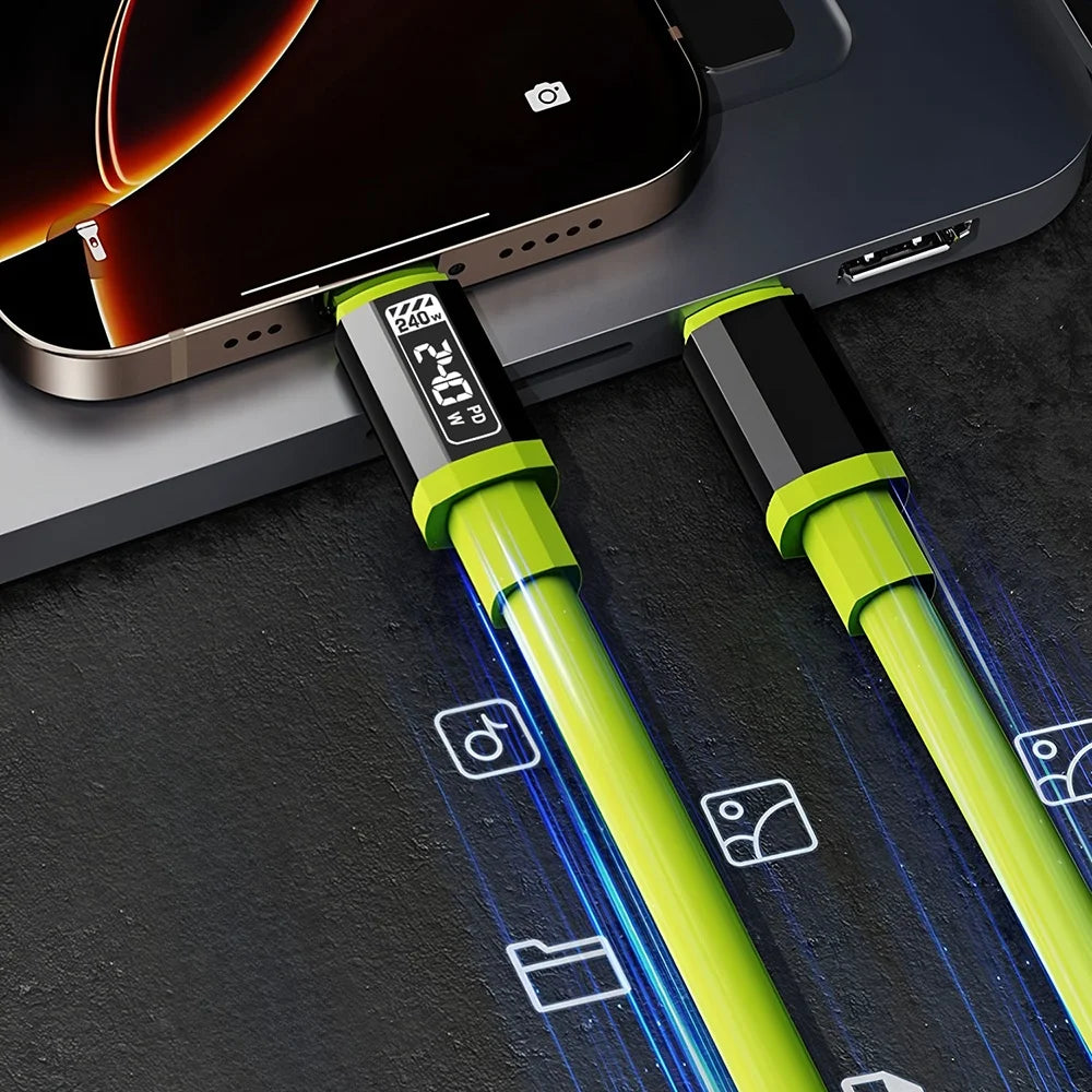 240W Type C to Type C Super Fast Charging Cable Universal High Power Charger USB Cord 6A USB C Cable for Xiaomi Iphone Samsung
