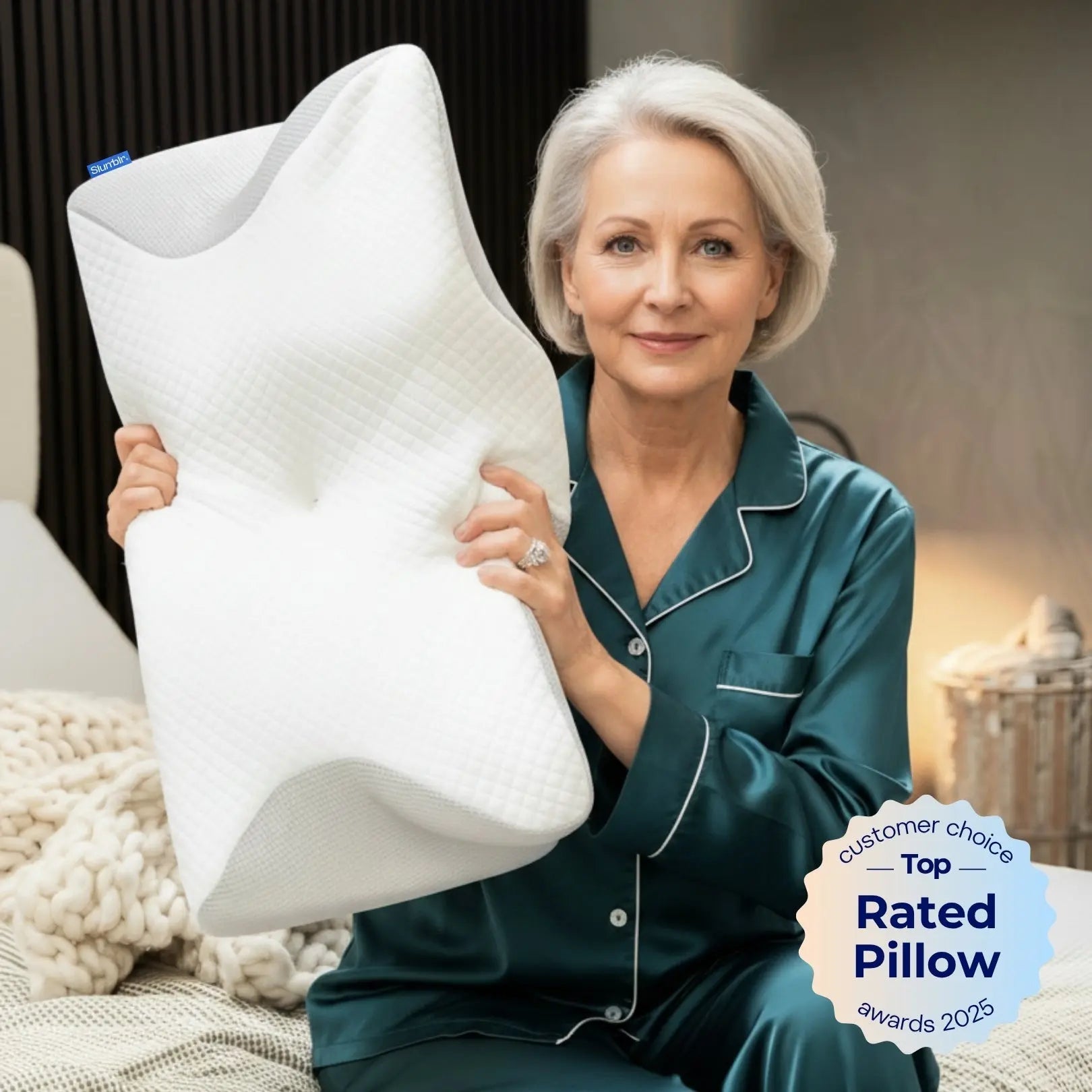 Experience Ultimate Comfort with the Slumblr® Contour Relief Pillow for Neck and Spine Support